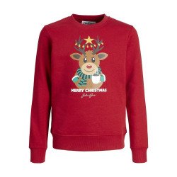 Sweat sans capuche enfant JORTOON  Jack & Jones 12222091 Rouge